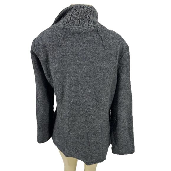 Gro A Live Size 40 Women Full ZIP Wool Sweater Jacket Asymmetrical Mix Knit CLT - Picture 3 of 8
